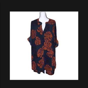 Castaluna tropical floral tunic Top Blouse Size 12W